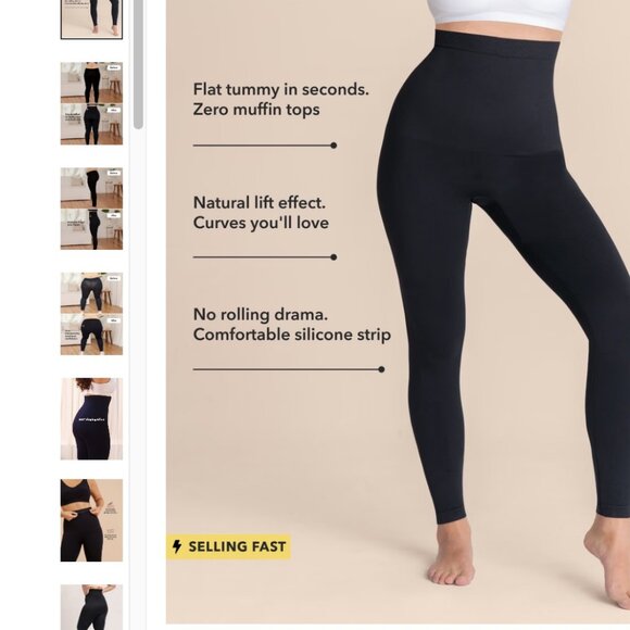 Shapermint Essentials high waisted Shaping Leggings in Black (L/ 8-12) NWT! - Picture 3 of 16